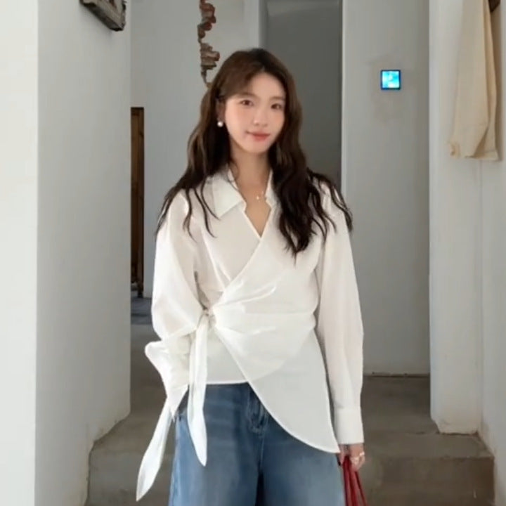 Envy-Store™ Chemise Selene Rayée Ceinturée