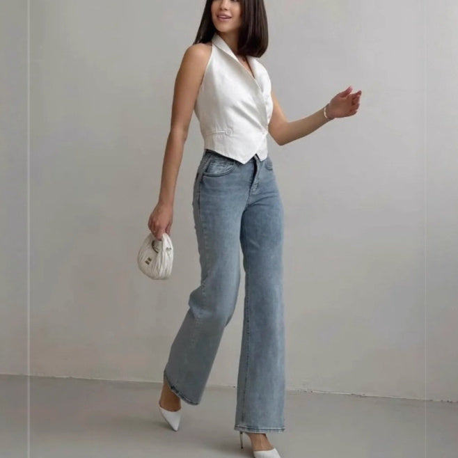 Envy-Store Jeans Flared Denim Bleu Chic™