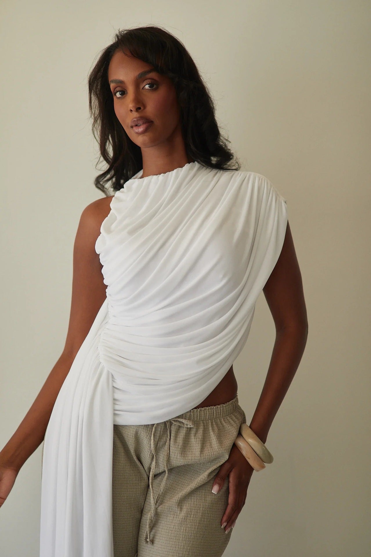 Envy-Store Top Sans Manches Plissé Irrégulier Volants™