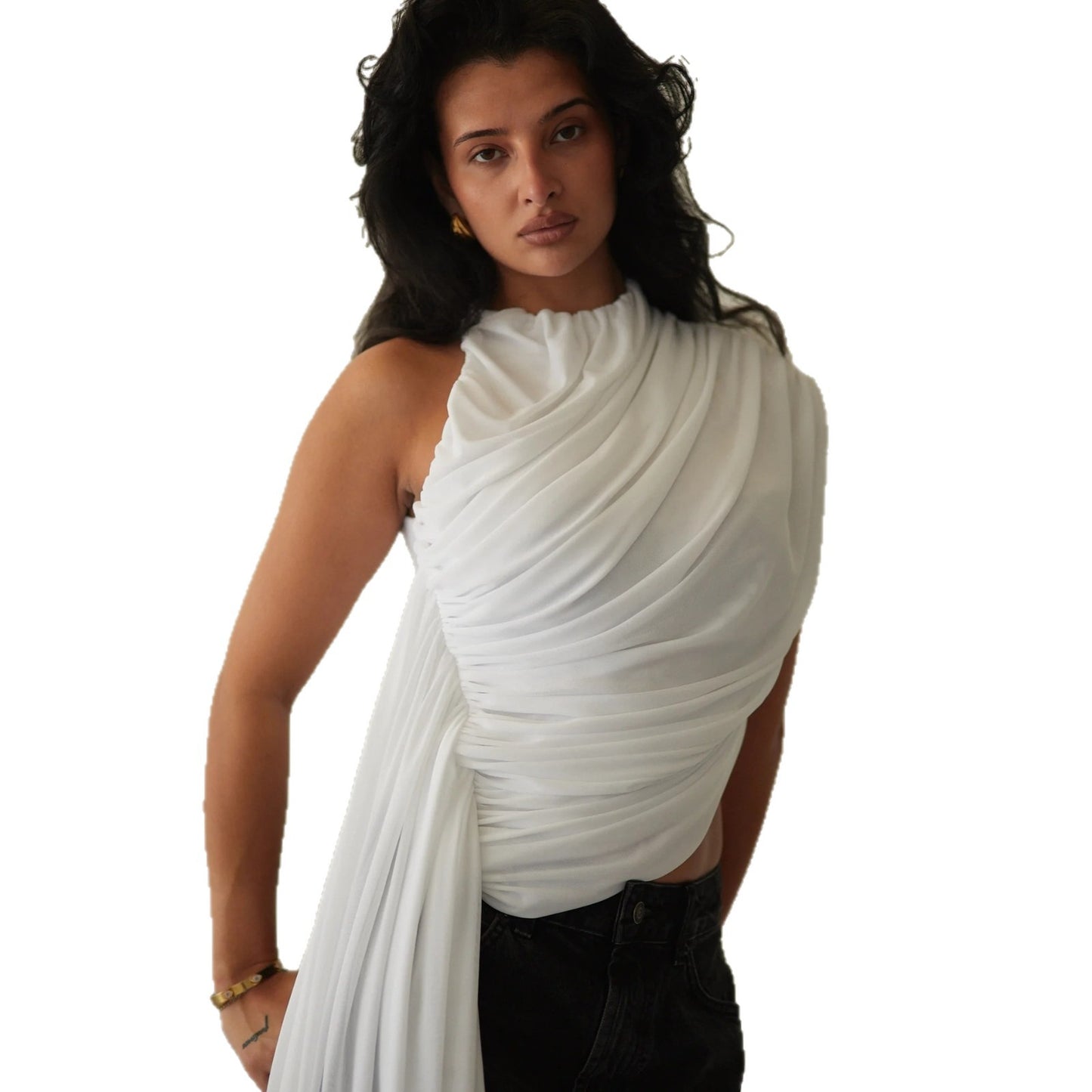 Envy-Store Top Sans Manches Plissé Irrégulier Volants™