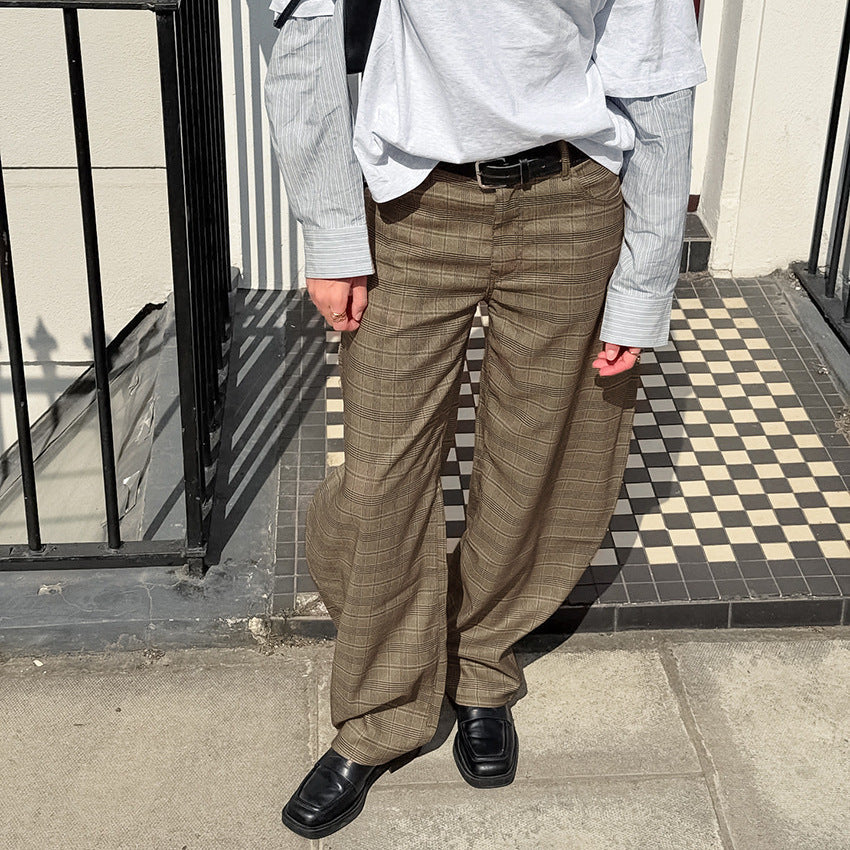 Envy-Store Pantalon Carreaux Kick-Flare Taille Haute™