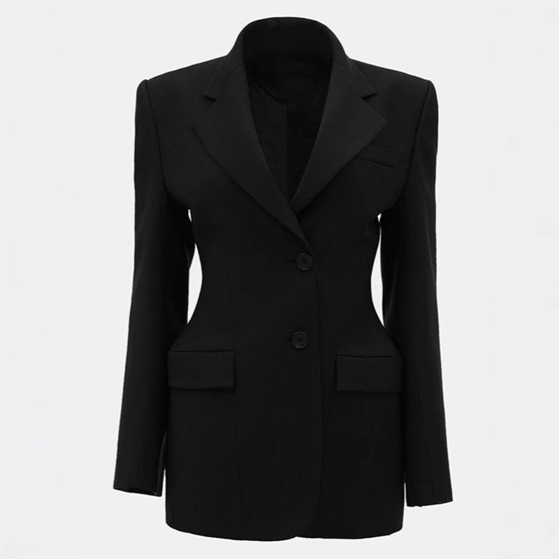 Envy-Store Blazer Cintré Noir Élégant Femme™