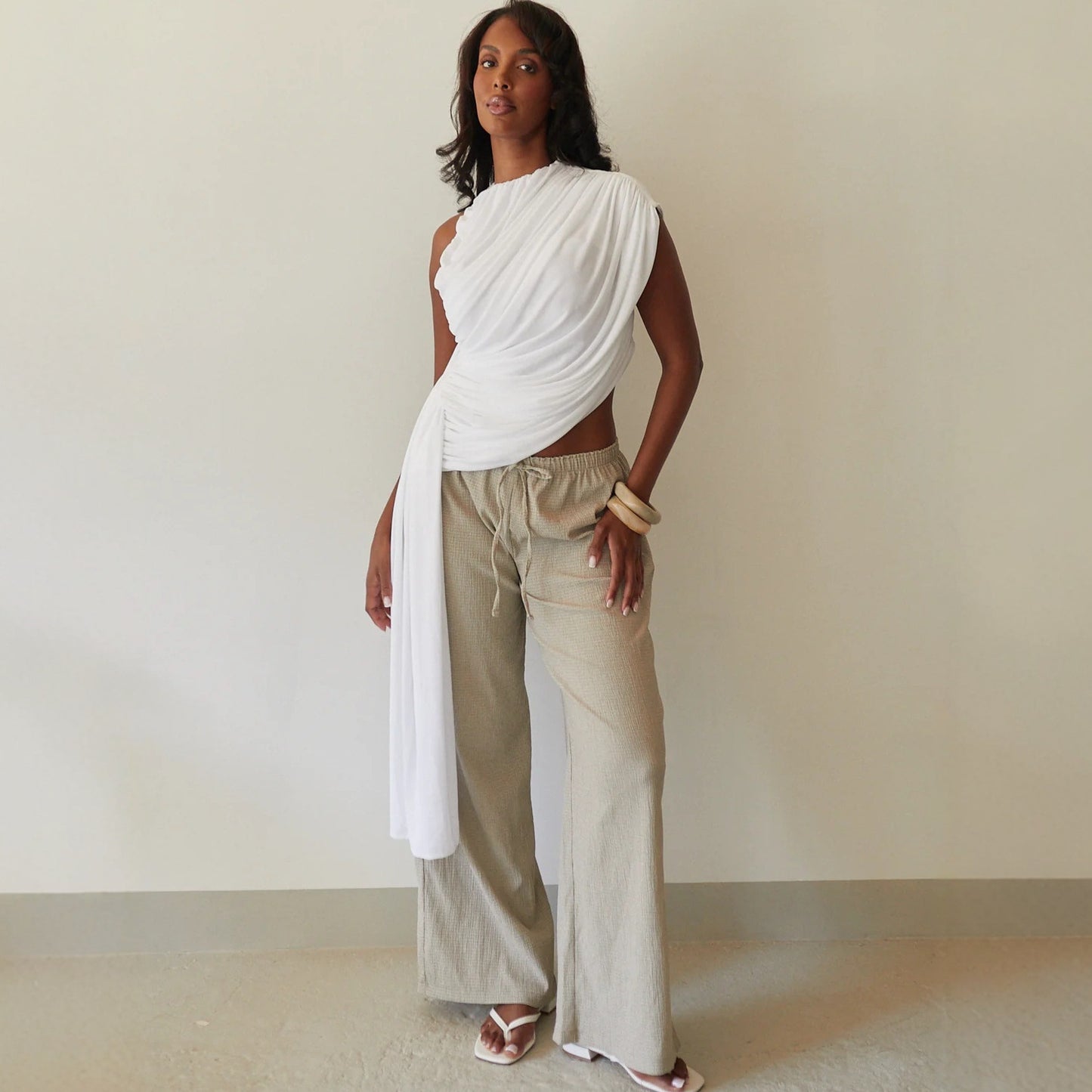 Envy-Store Top Sans Manches Plissé Irrégulier Volants™