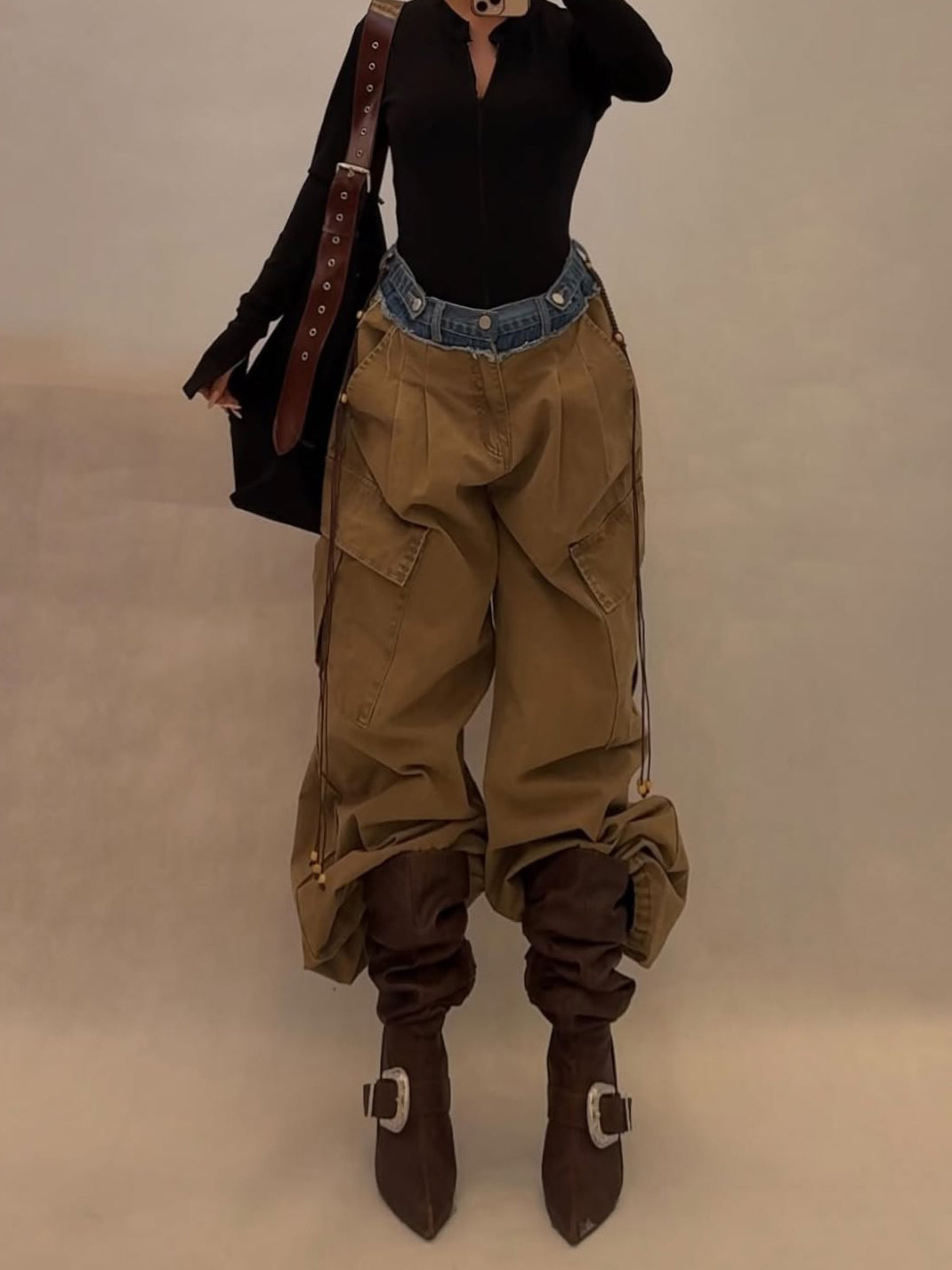 Envy-Store Pantalon Cargo Denim Patchwork Urban™