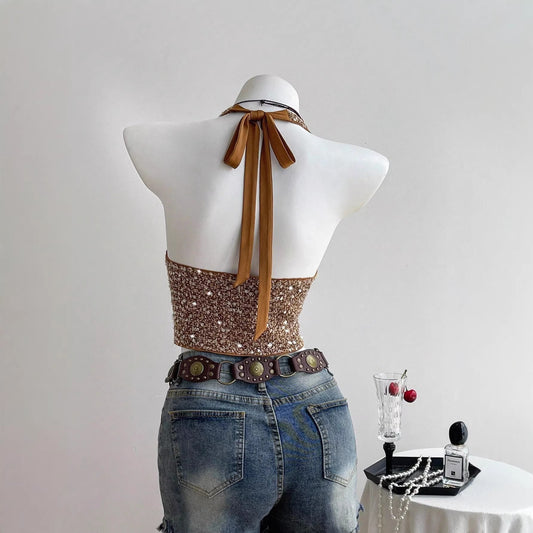 Envy-Store Top Star à Col Bateau et Paillettes™