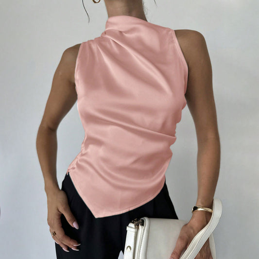 Envy-Store Chemise Satin Sans Manches Élégante™