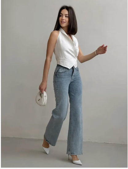 Envy-Store Jeans Flared Denim Bleu Chic™