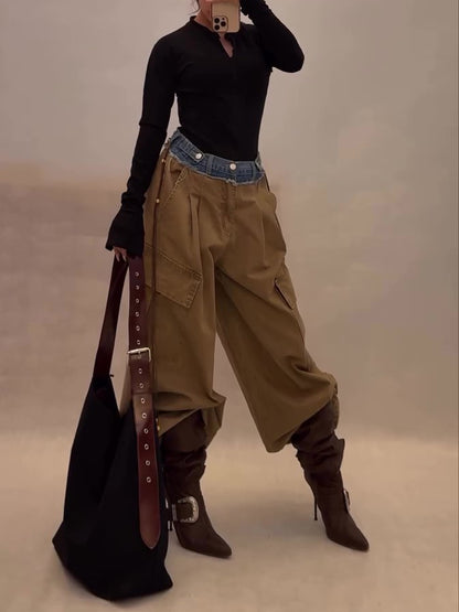 Envy-Store Pantalon Cargo Denim Patchwork Urban™