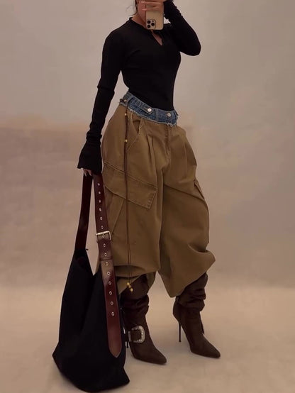 Envy-Store Pantalon Cargo Denim Patchwork Urban™