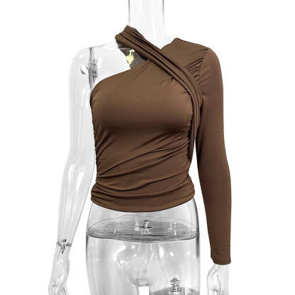 Envy-Store Top Asymétrique Une Épaule Chic Femme™