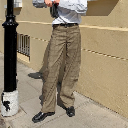 Envy-Store Pantalon Carreaux Kick-Flare Taille Haute™