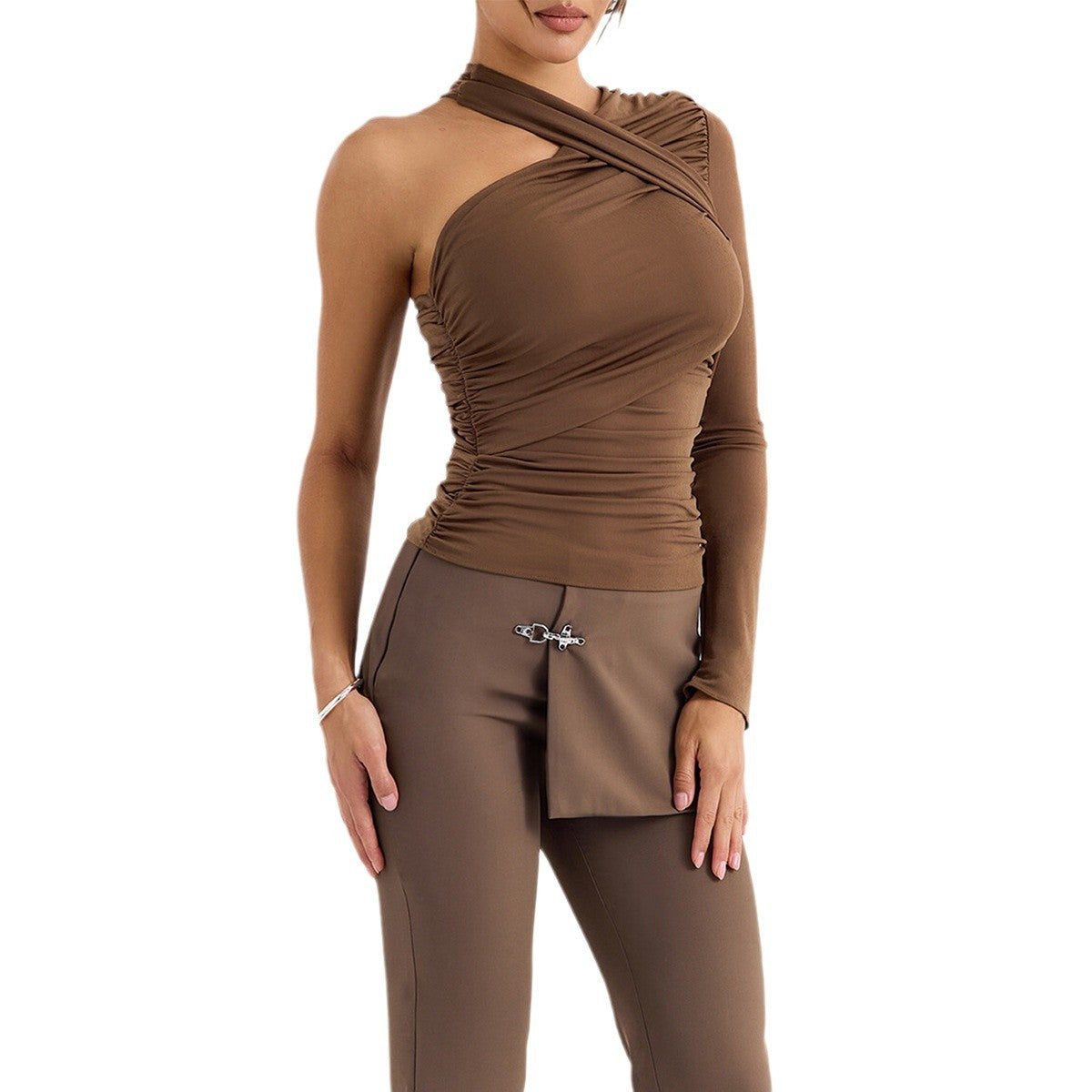 Envy-Store Top Asymétrique Une Épaule Chic Femme™