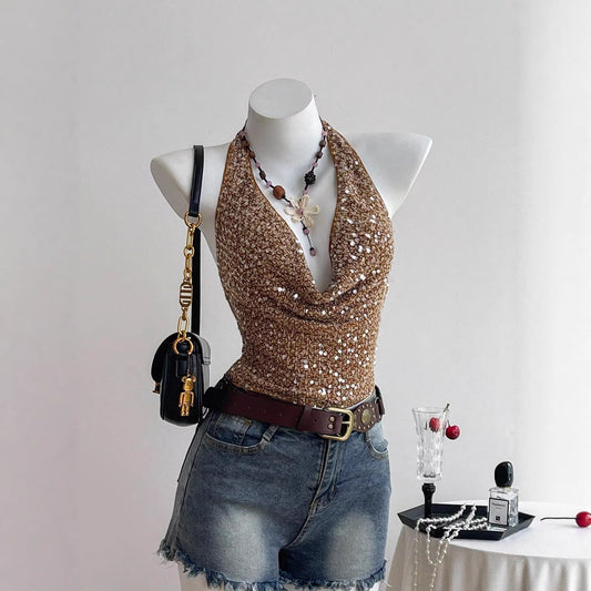 Envy-Store Top Star à Col Bateau et Paillettes™