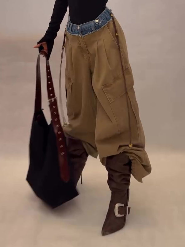 Envy-Store Pantalon Cargo Denim Patchwork Urban™