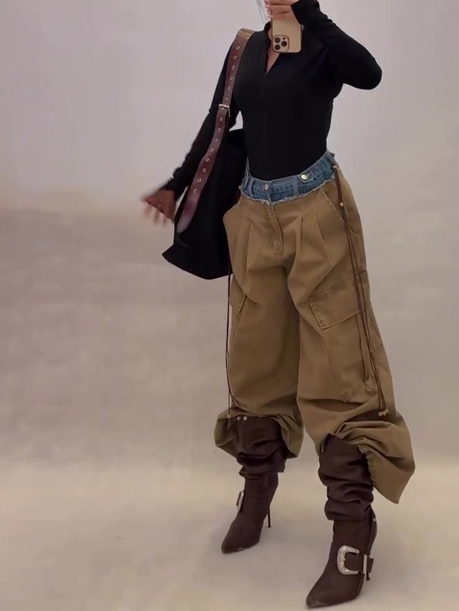 Envy-Store Pantalon Cargo Denim Patchwork Urban™