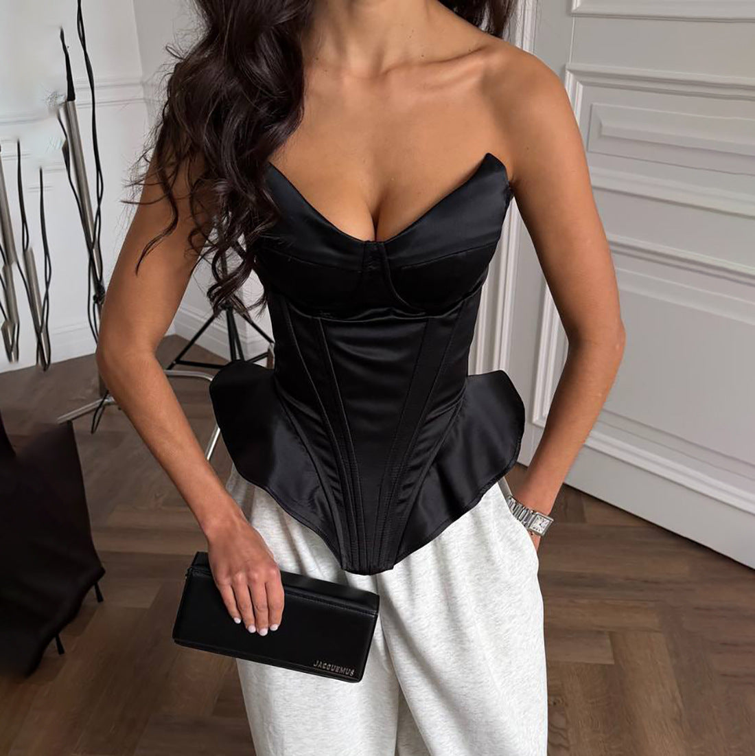 Envy-Store Top Bandeau Fishtail Sculptant – Style Élégant & Asymétrique™