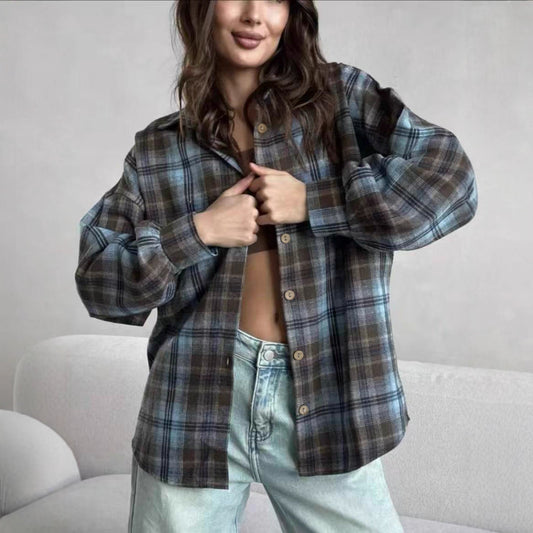 Envy-Store Veste Chemise Plaid SpringFall Relaxed Fit™